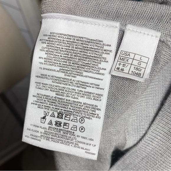 Brooks Brothers Extra‑Fine Merino Wool Turtleneck Sweater Size L • Heather Gray - Picture 4 of 5